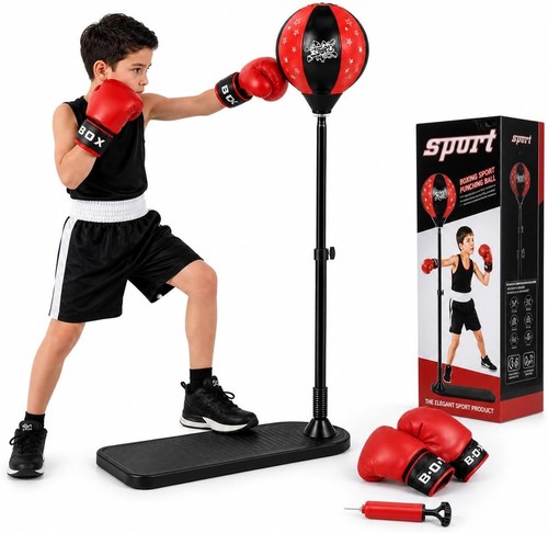 Kids punching speed bag - speed,